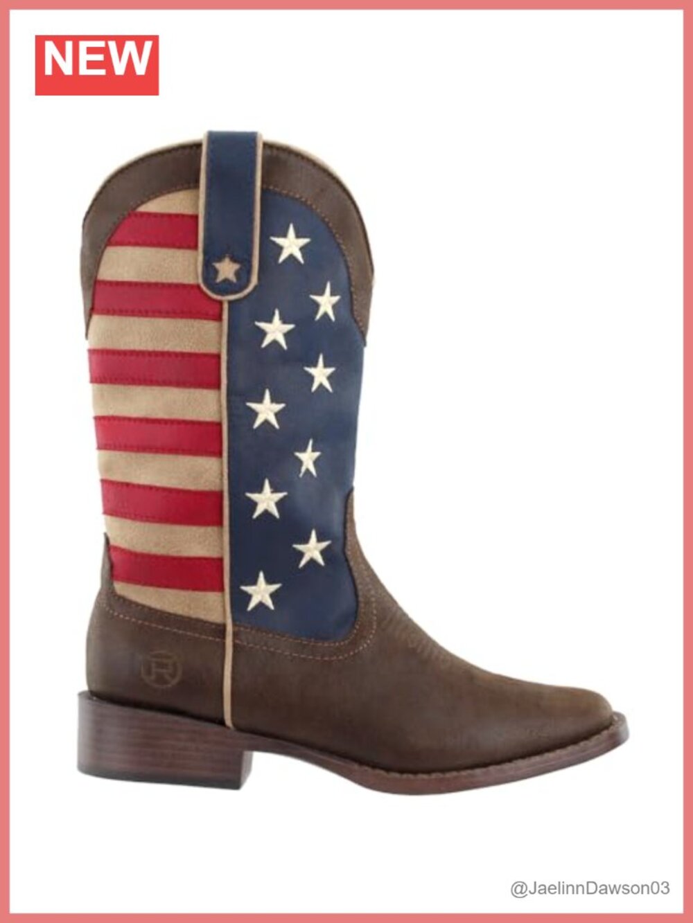 Faux Leather Mid Calf Pull On Western Boots Cowboy Square Toe Embroidered